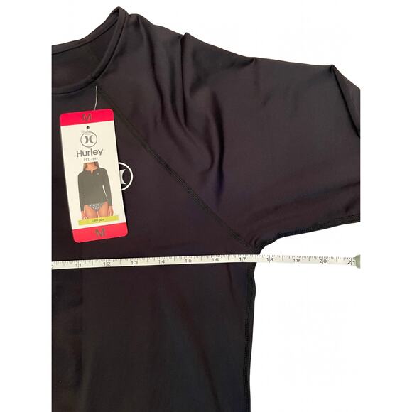 Hurley Rashguard Long Sleeve UPF Swim Top Black Size Medium New with Tags 0514E - Picture 4 of 8
